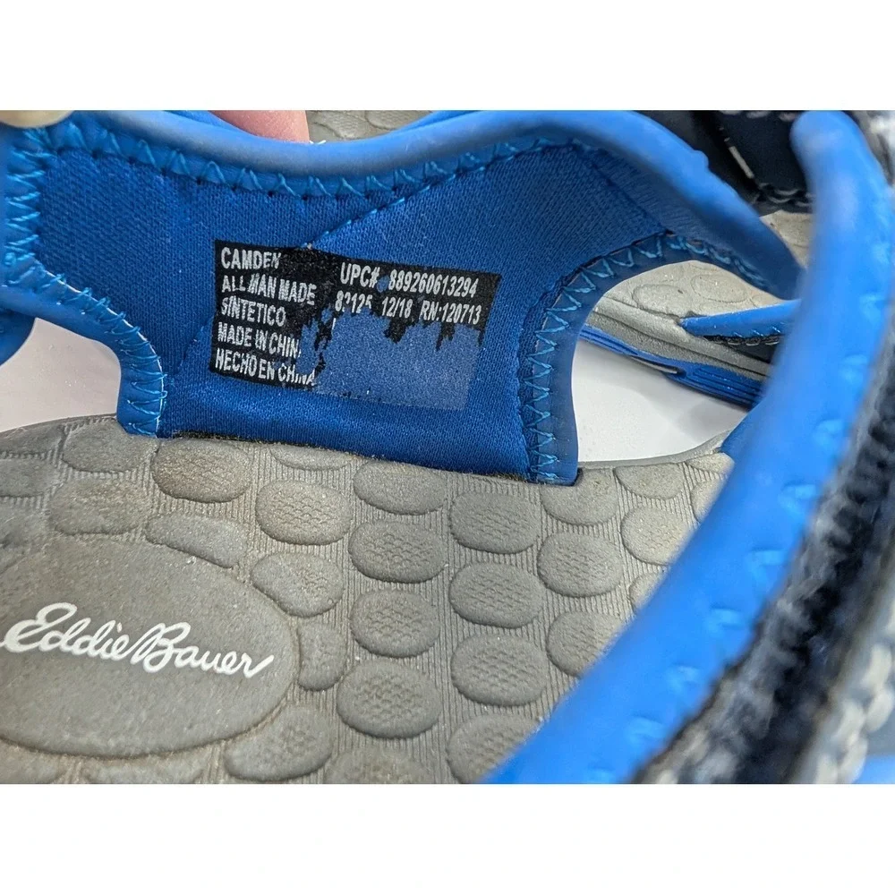 Eddie Bauer Kids Boys‎ Navy Blue Gray Sport Sandals Hook and Loop Size [SIZE]